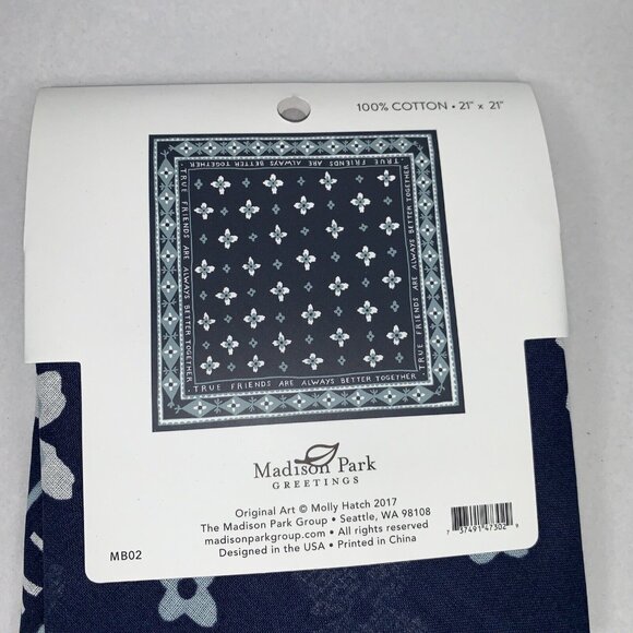 "Wear for friendship" Cotton bandana handkerchief kerchief Molly Hatch 21x21" - Picture 4 of 4
